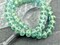 *25* 6x9mm Antique Gold Washed Green Aqua Fire Polished Rondelle Beads